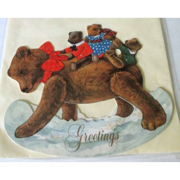 Vintage Die Cut Embossed Card and Note Tags Lot 1990s Shackman Angels Bear - Picture 6 of 9